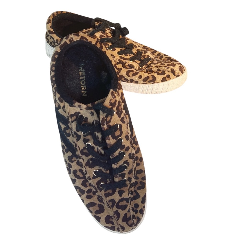 Tretorn Nylite 2 Plus Suede Sneakers Size 9 Tan‎ + Black Multi / Black Le…